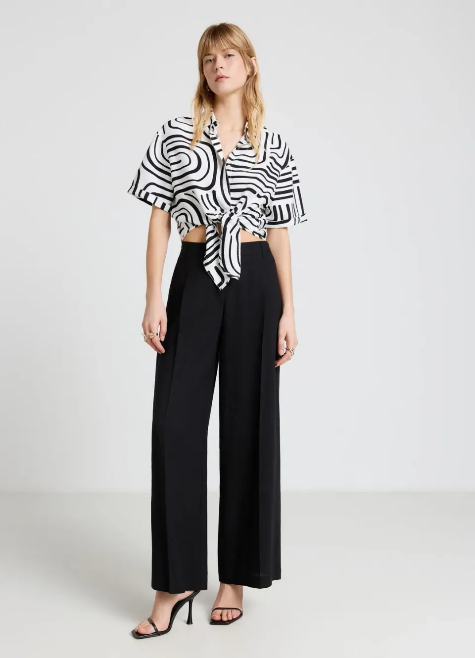 Calliope pantalon palazzo taille haute femme taille S
