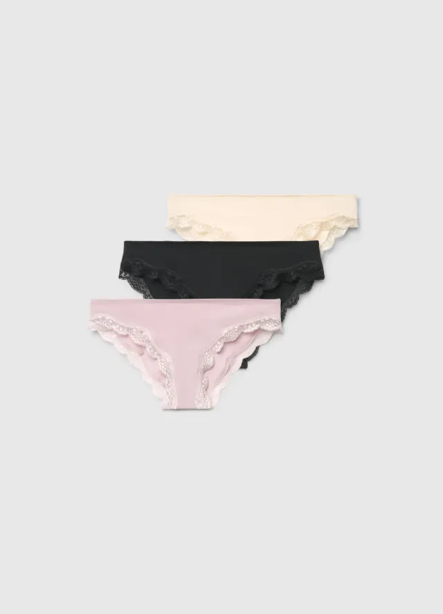 Calliope lot 3 slips femme dentelle taille moyenne