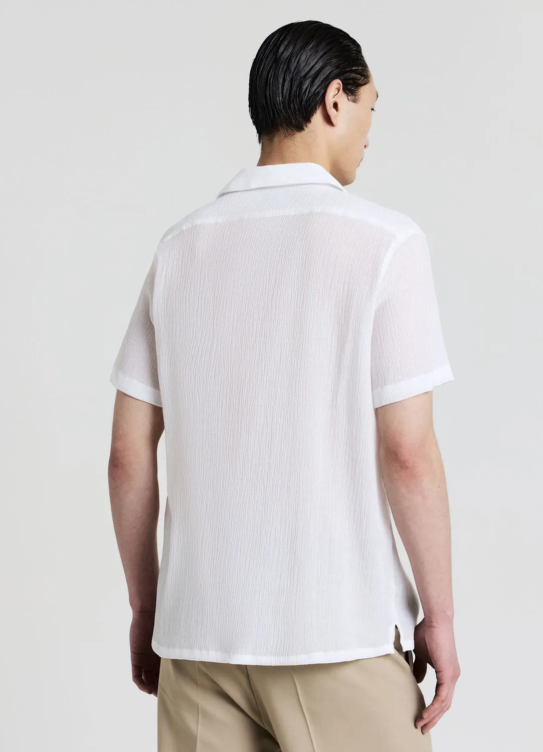Calliope chemise effet froissé chemise homme manches courtes