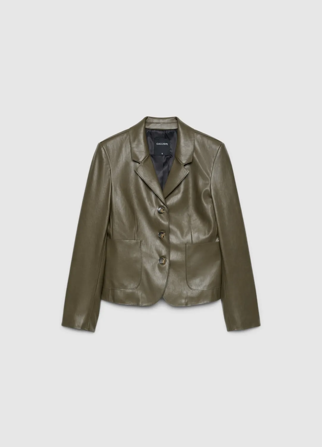 Calliope blazer effet cuir femme droit boutons uni