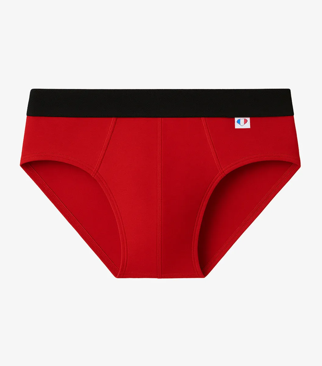 Cocorico Intemporel slip homme rouge coton