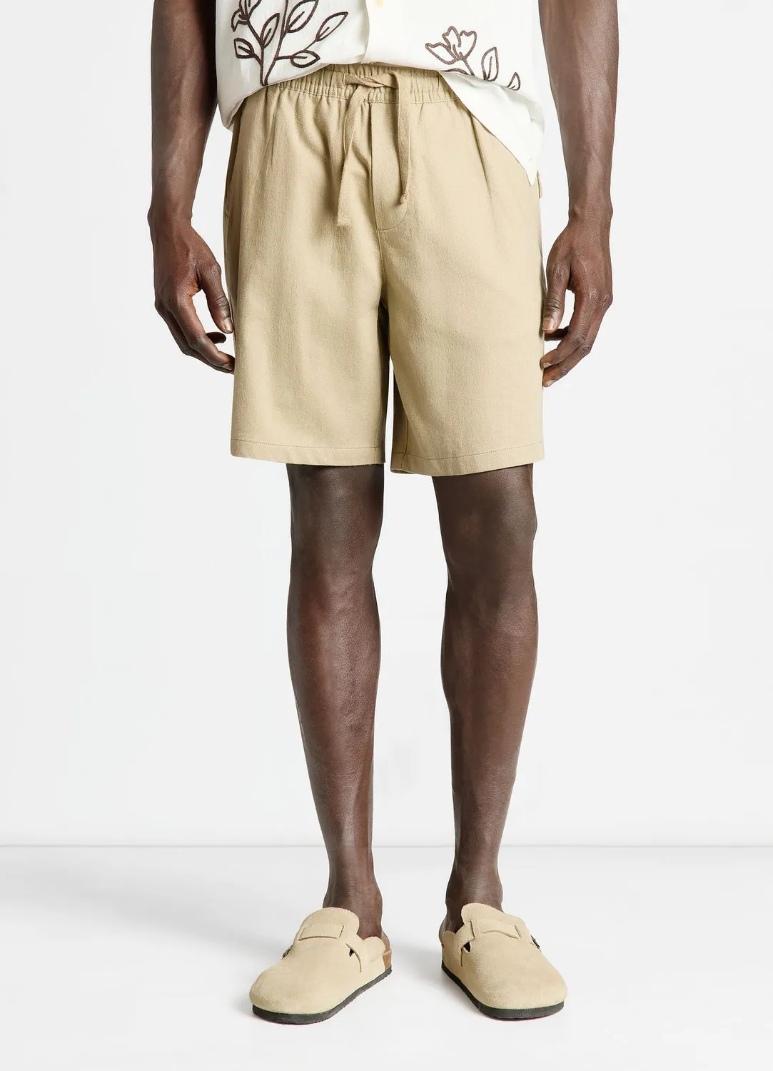 Calliope short homme jogger lin mélangé uni