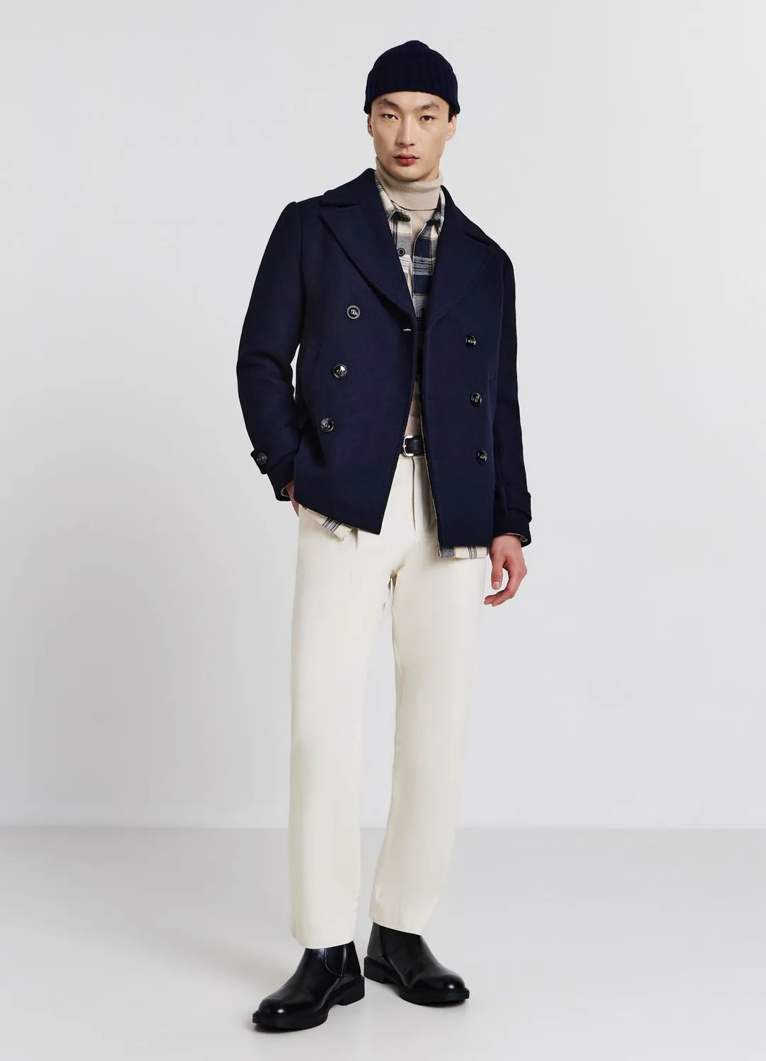 Calliope Manteau croisé drap homme col revers