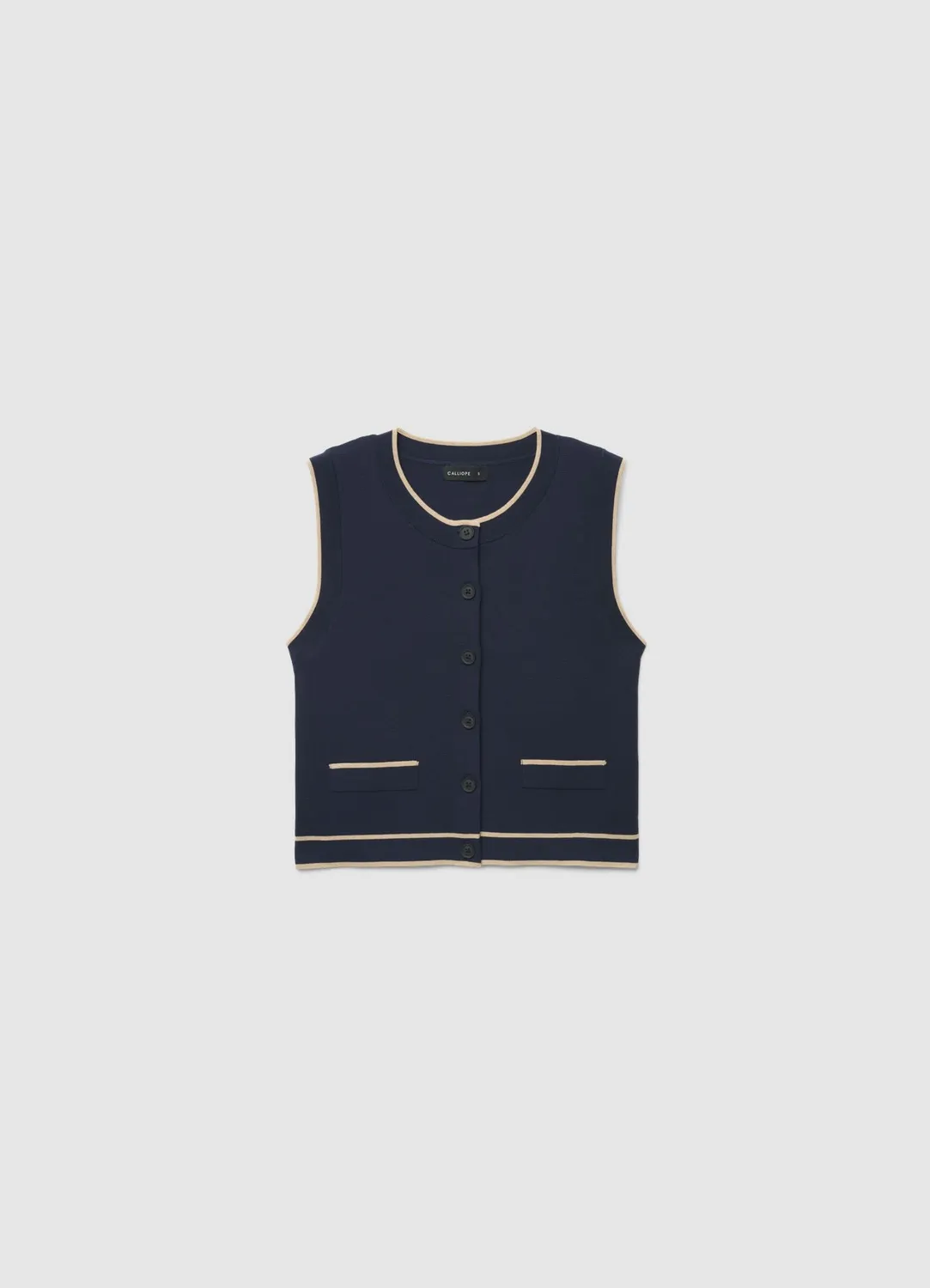 Calliope Gilet maille femme boutons contrastés