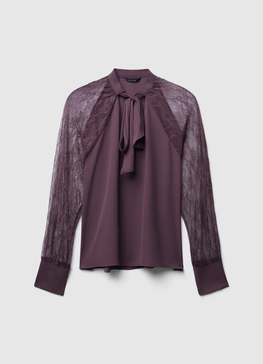 Calliope blouse à nœud manches dentelle femme coupe regular