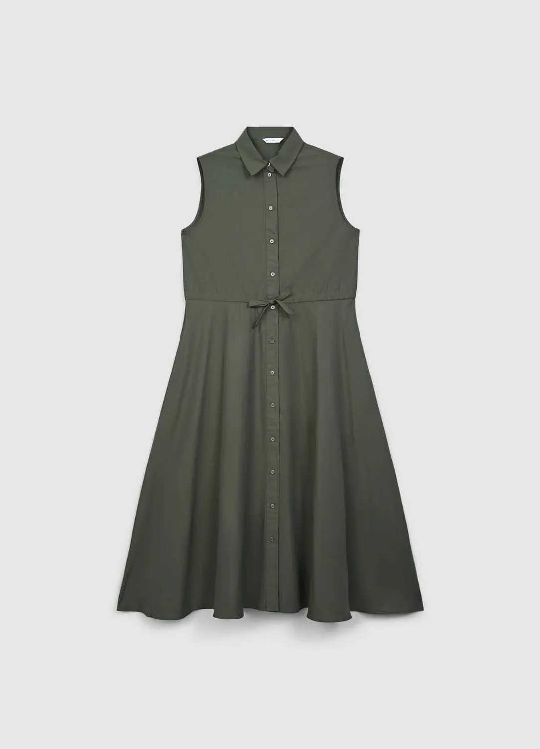 Calliope robe longue femme sans manches col chemise