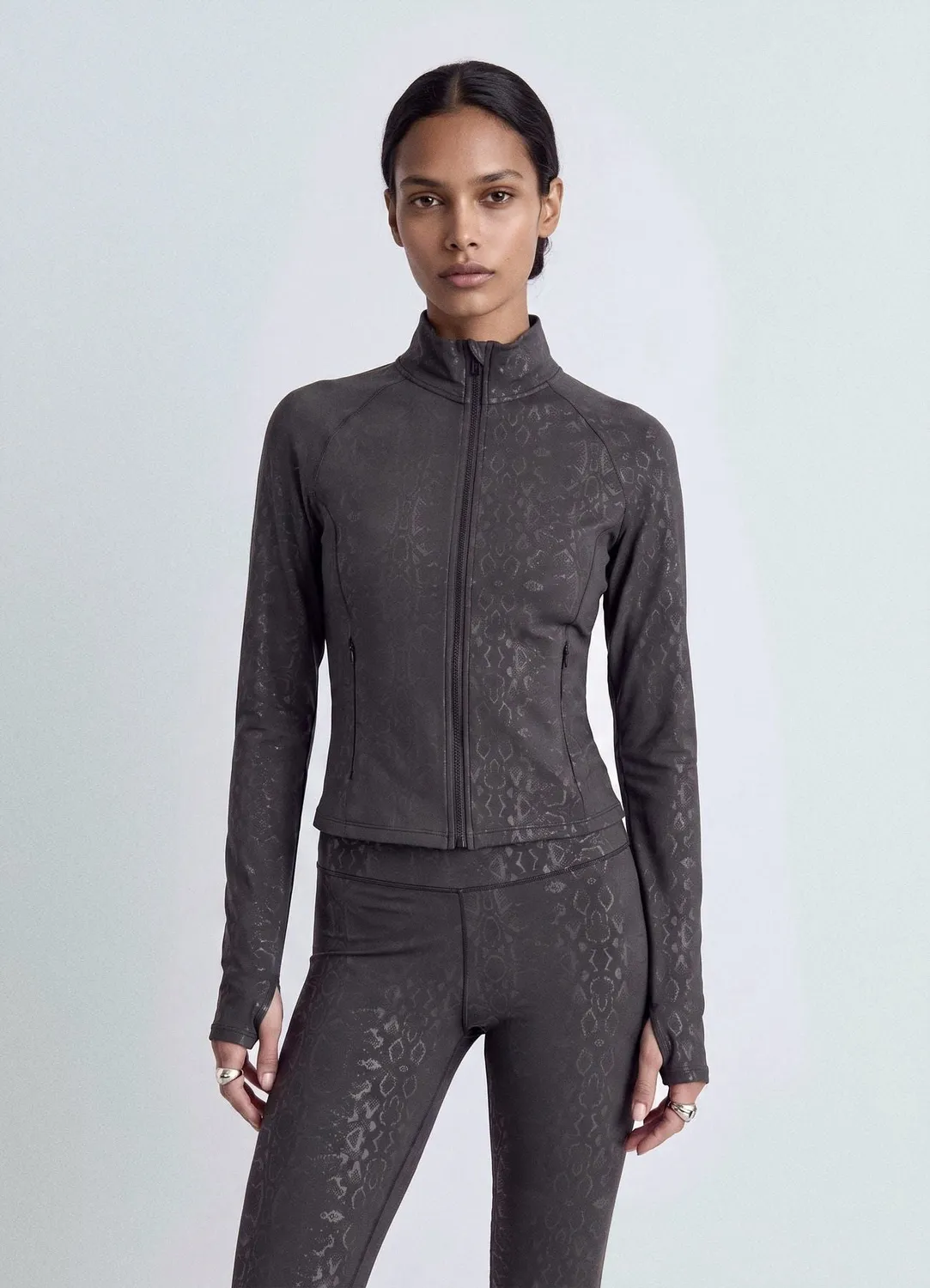 Calliope sweat femme zippé col montant animalier