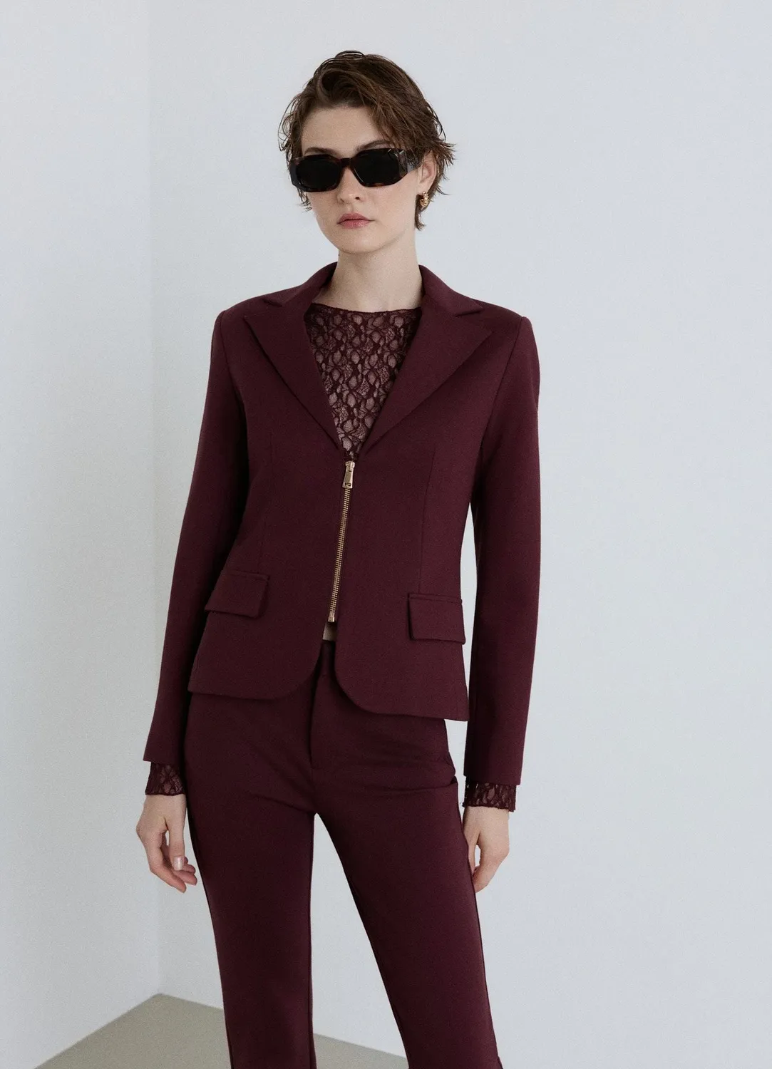 Calliope veste zippée femme col tailleur