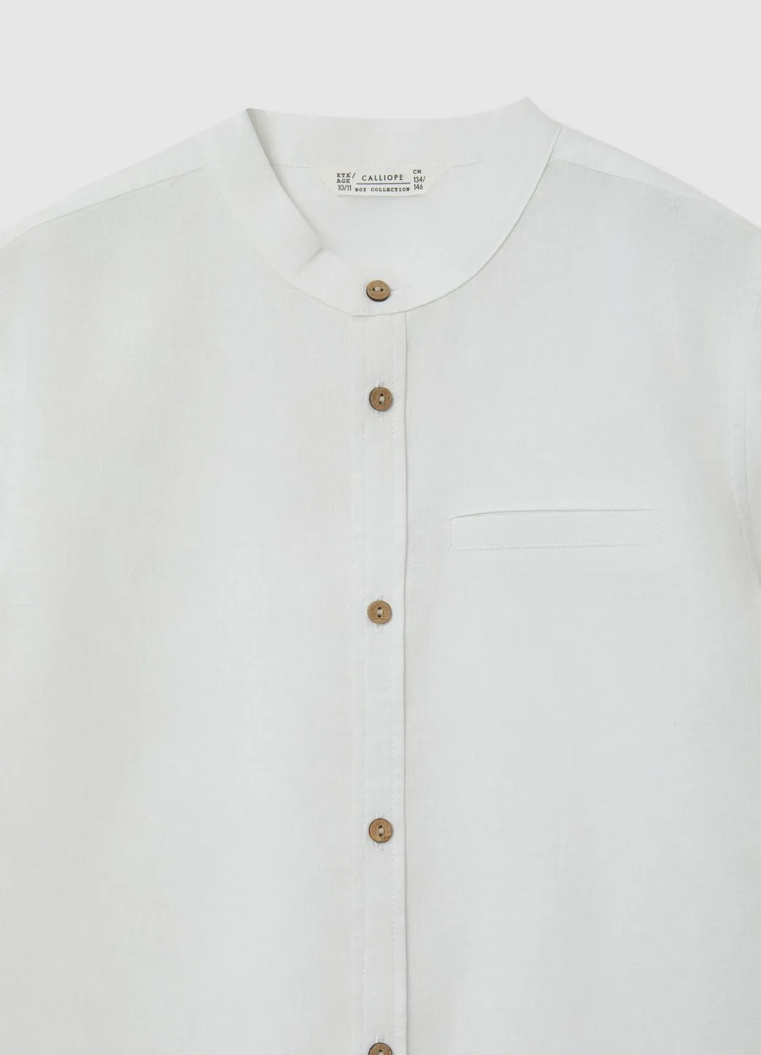 Calliope Chemise garçon col coréen manches courtes