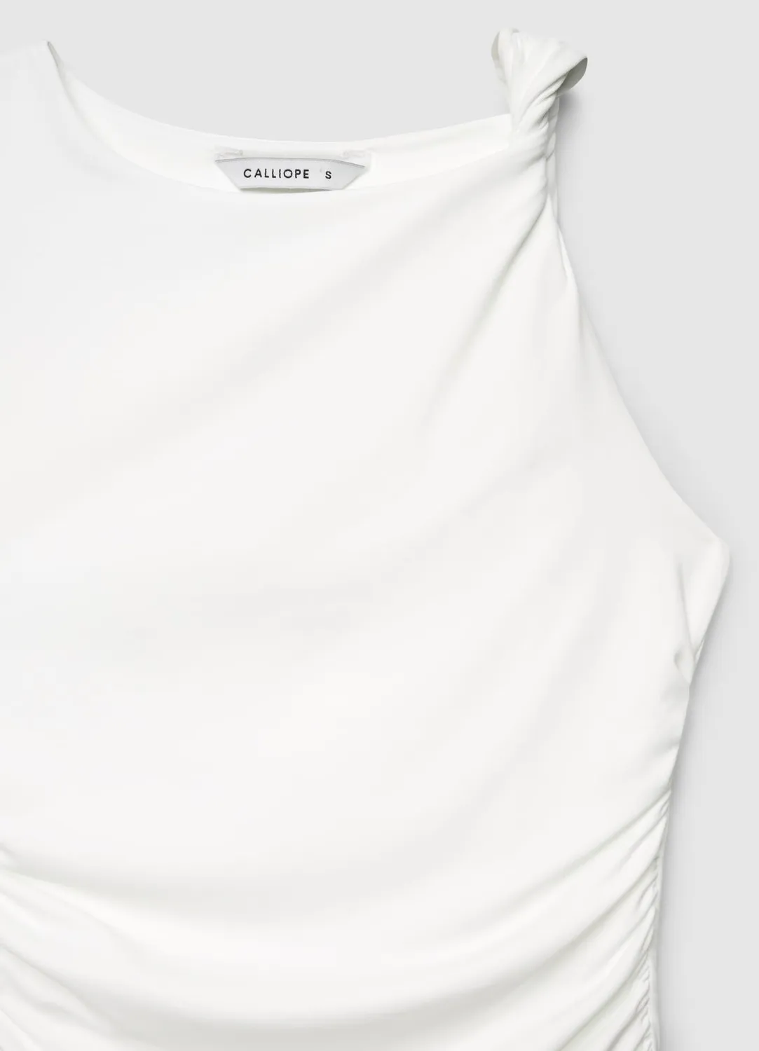Calliope Top drapé nœud épaule femme ajusté