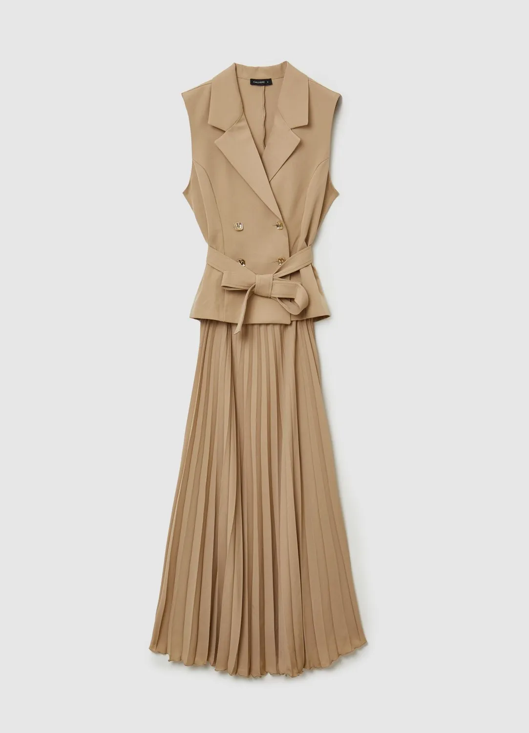 Calliope robe gilet femme jupe plissée boutonnée