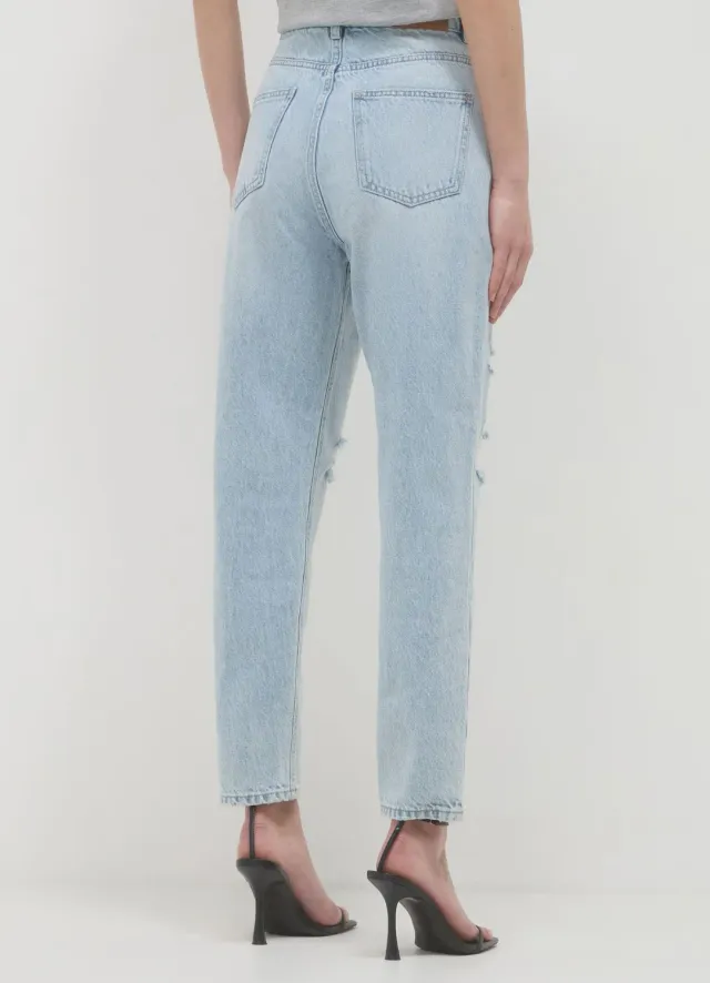 Calliope jean mom fit femme déchiré taille haute