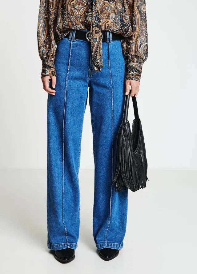 Calliope jean wide leg femme taille 42 coutures relief