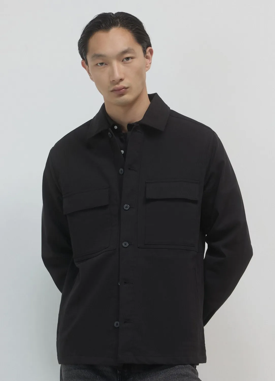 Calliope Surchemise coton col chemise unie homme
