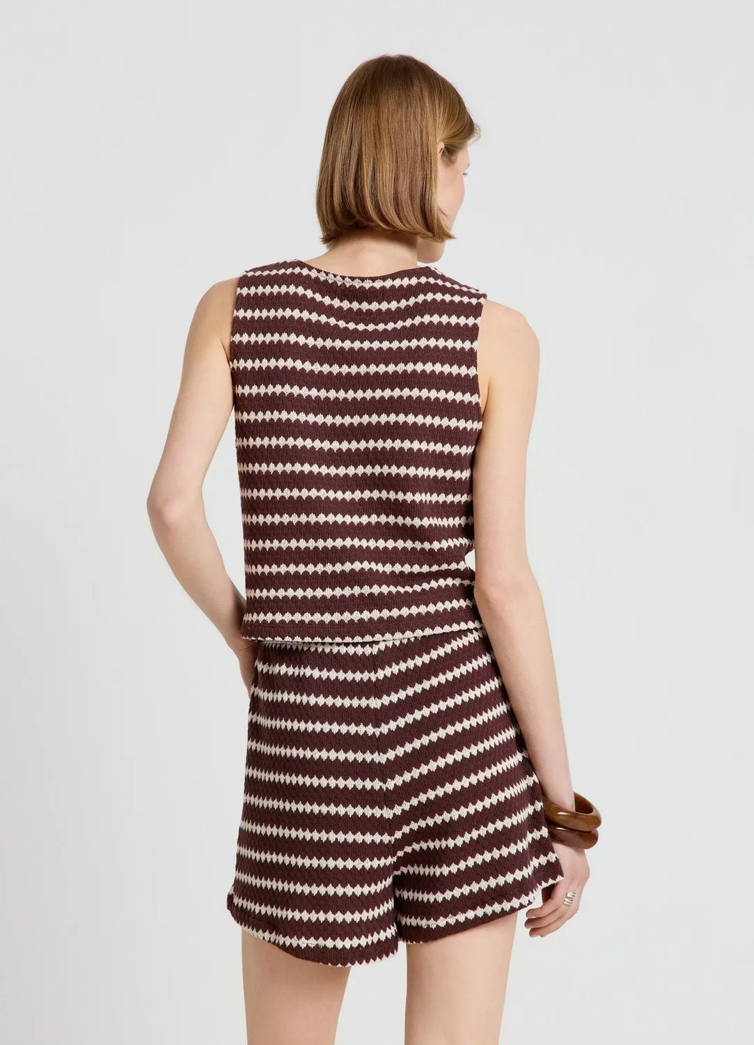 Calliope Short en maille rayé femme décontracté