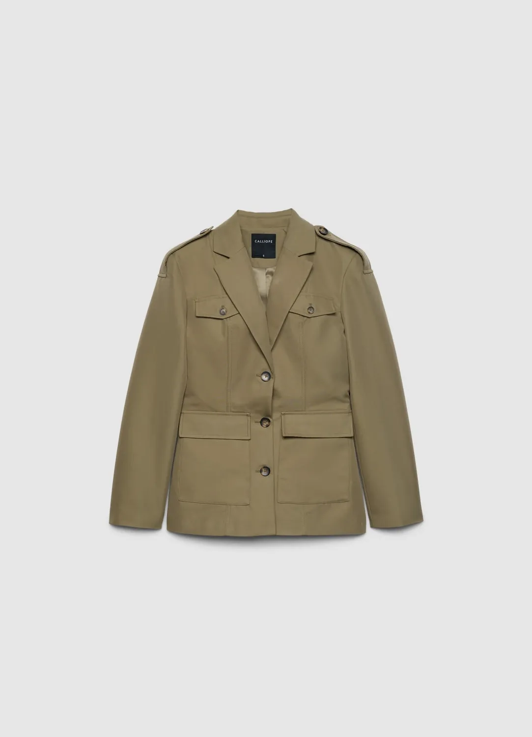 Calliope veste militaire femme poches rabat unie