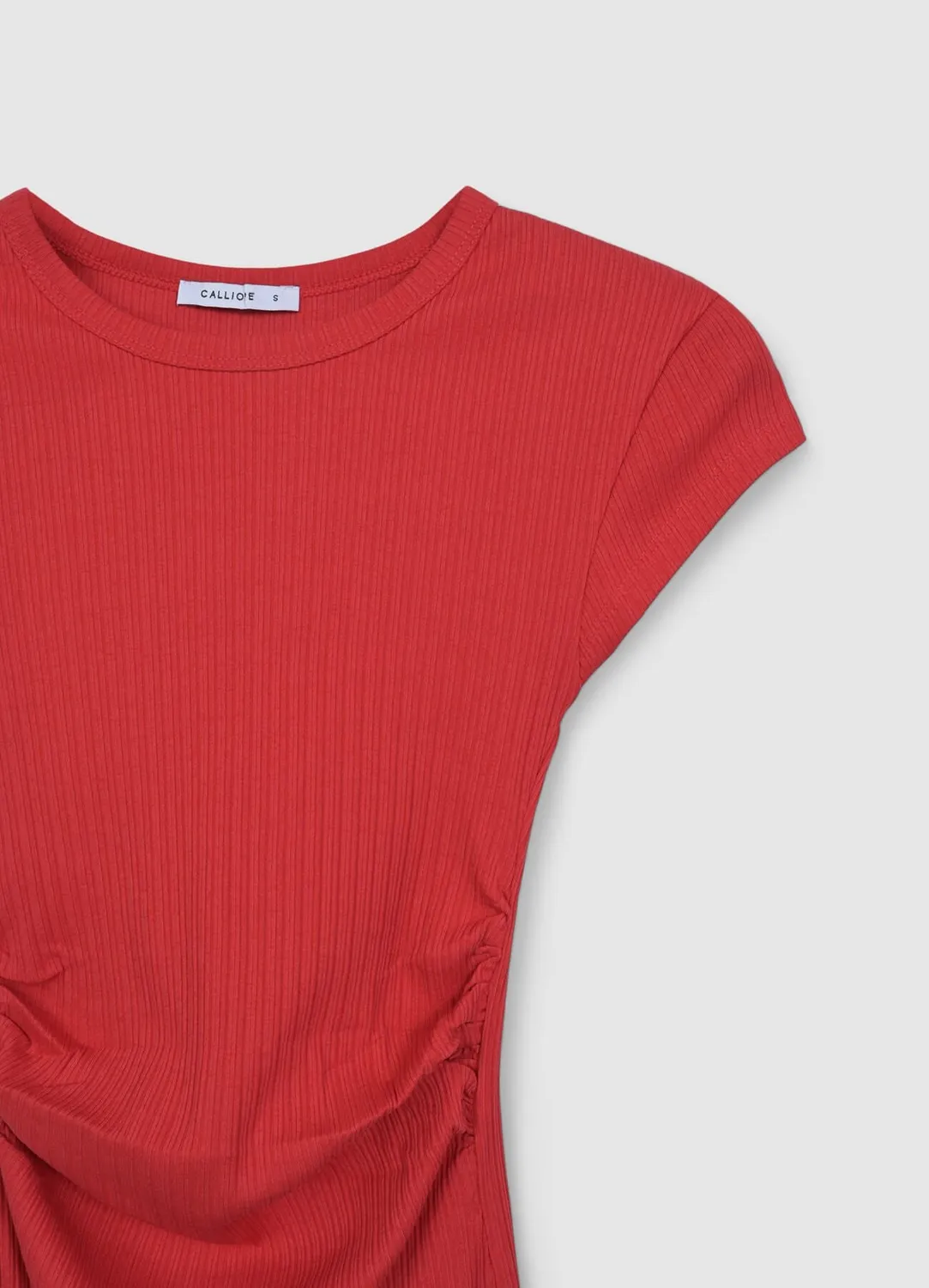 Calliope Robe Côtelée Courte Femme Manches Courtes