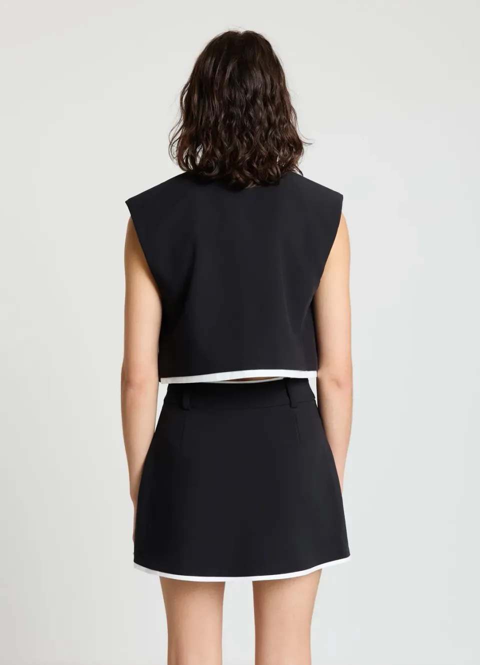 Calliope Gilet femme court revers uni 1 bouton