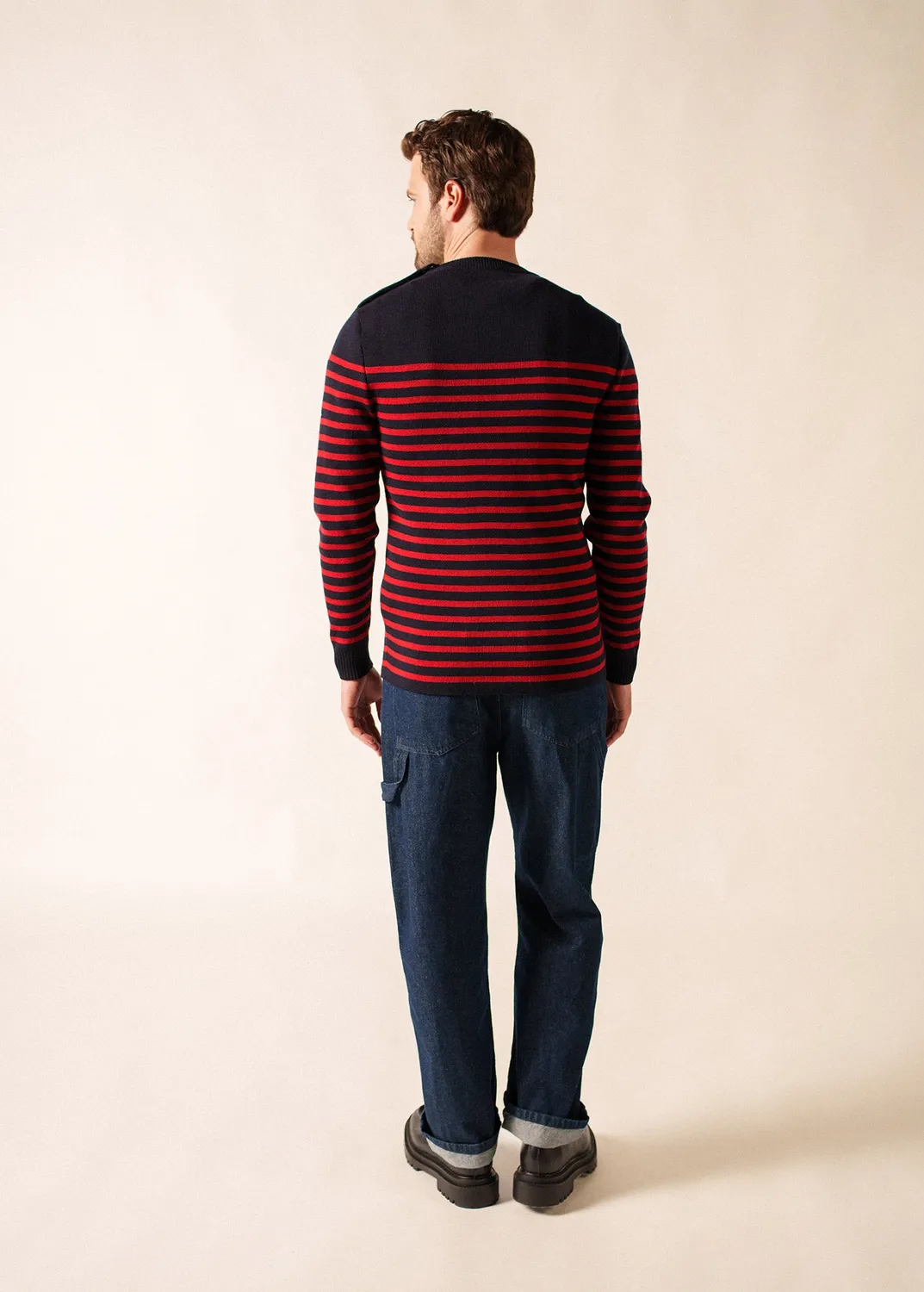 Saint James Rochefort pull marin navy médoc laine