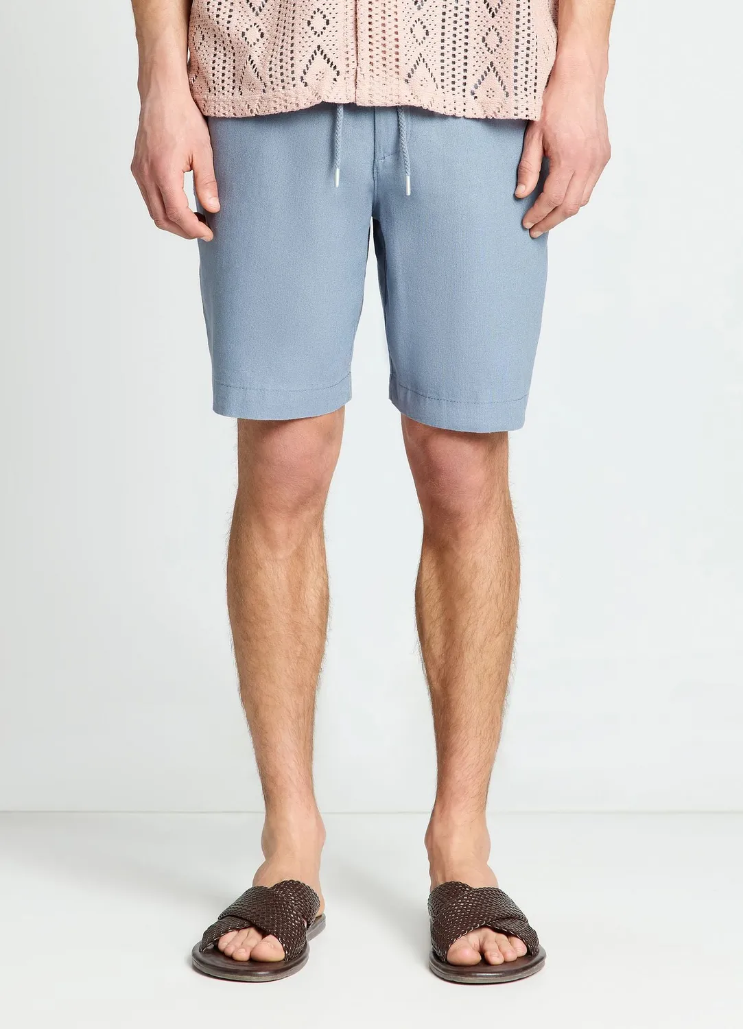 Calliope Bermuda misto lino short homme taille haute