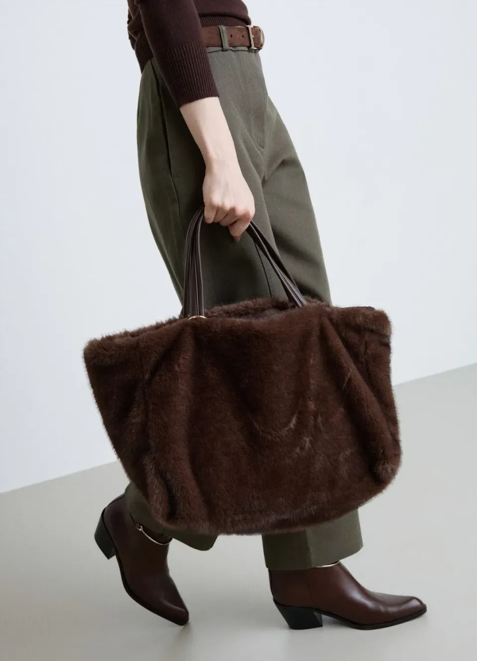 Calliope Shopper Rectangulaire sac cabas effet poil TU
