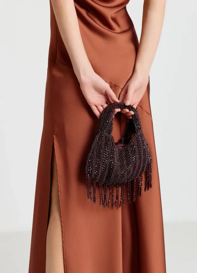 Calliope sac demi-lune perles franges TU