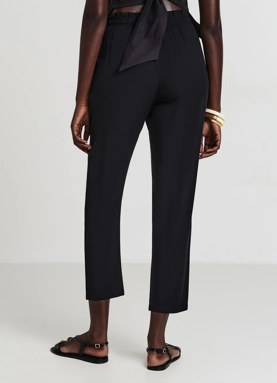 Calliope Pantalon long femme uni à coulisse