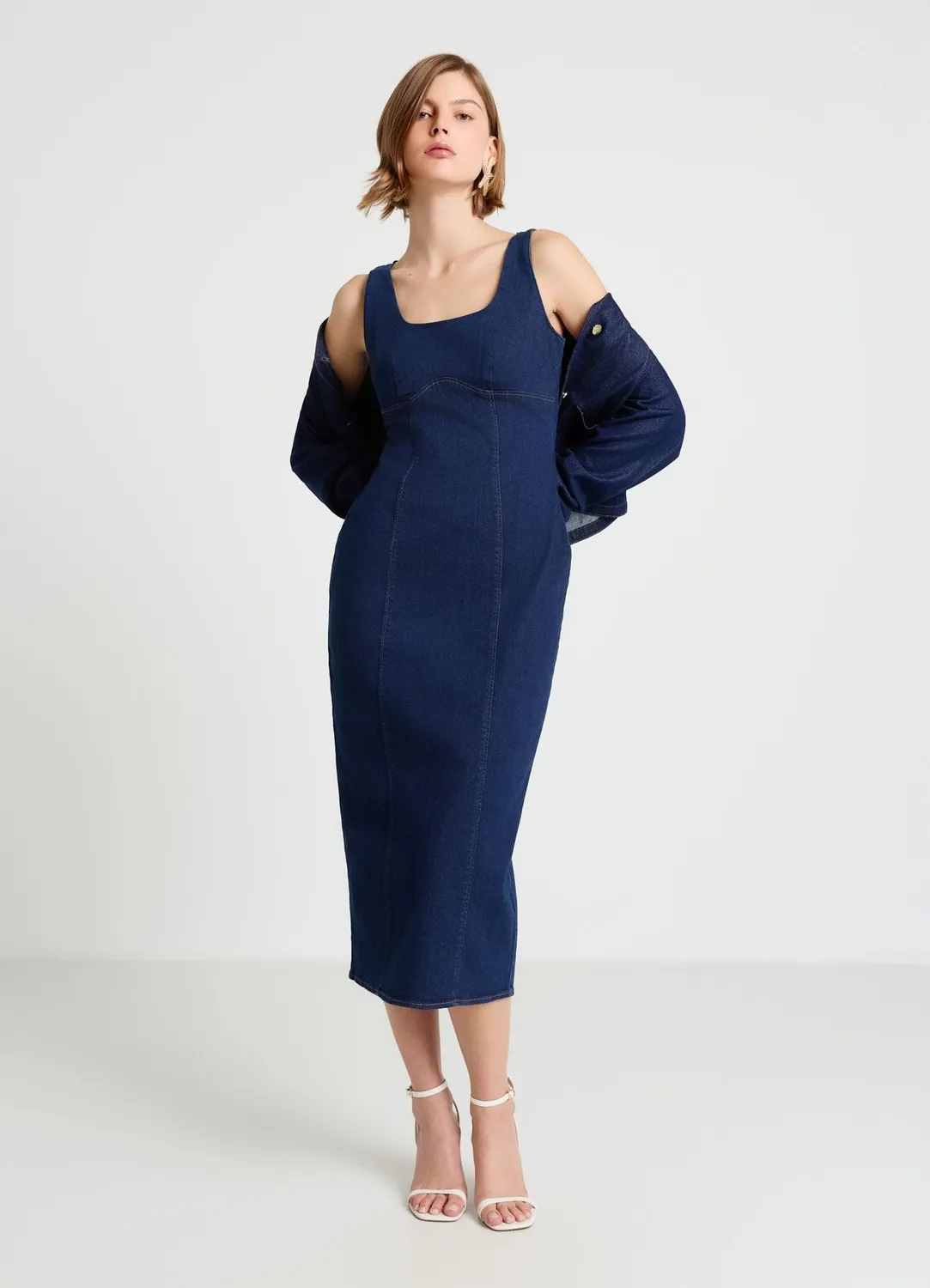Calliope Tubino robe tubino femme midi en denim