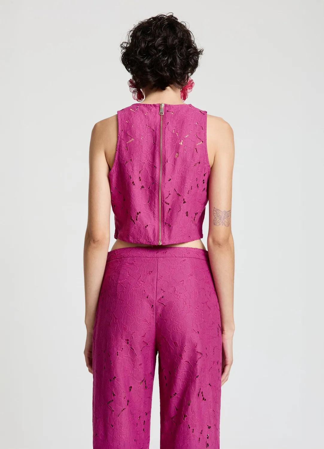 Calliope top dentelle femme zip dos