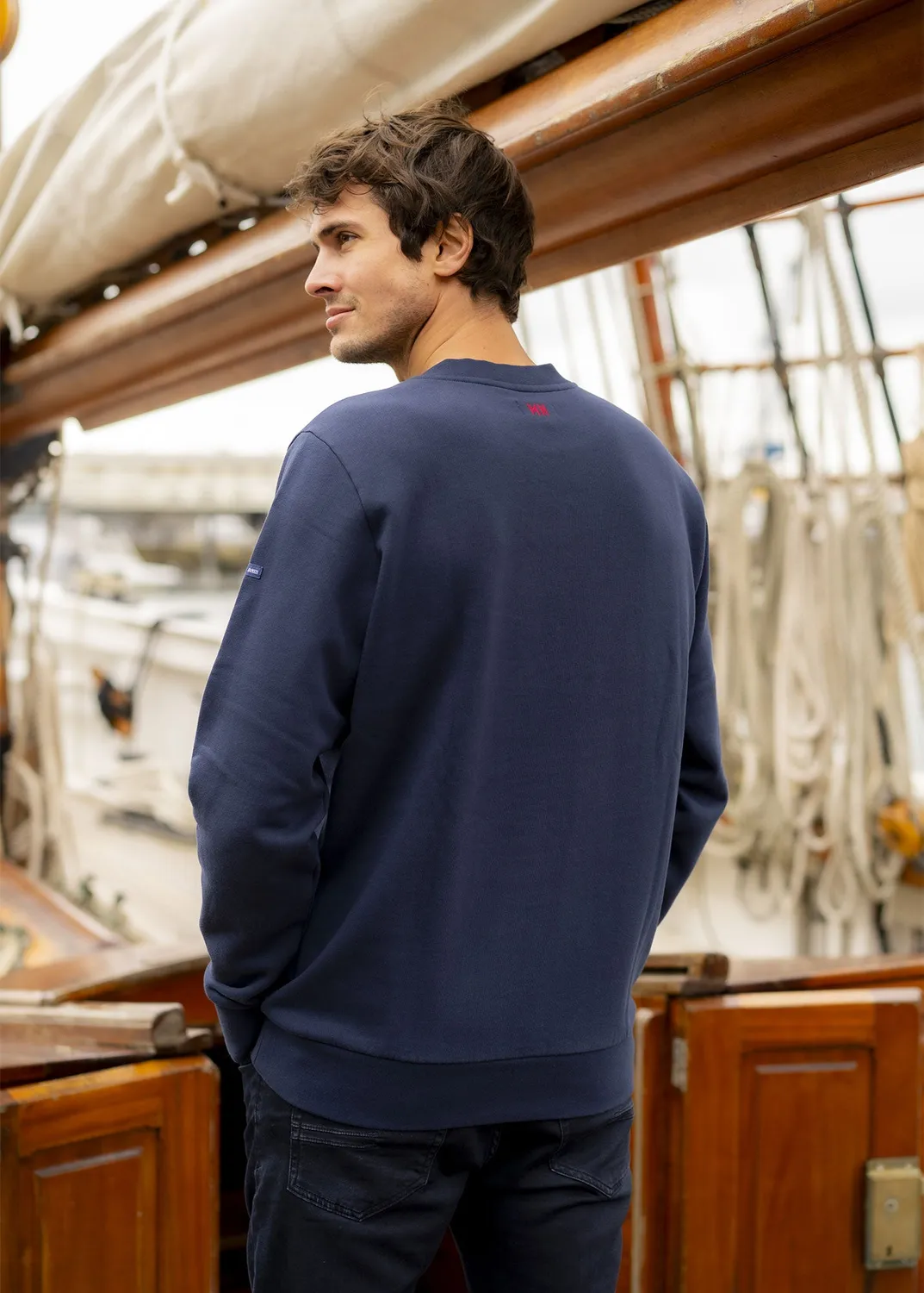 Saint James Jean Bart sweat amiral/tulipe coton