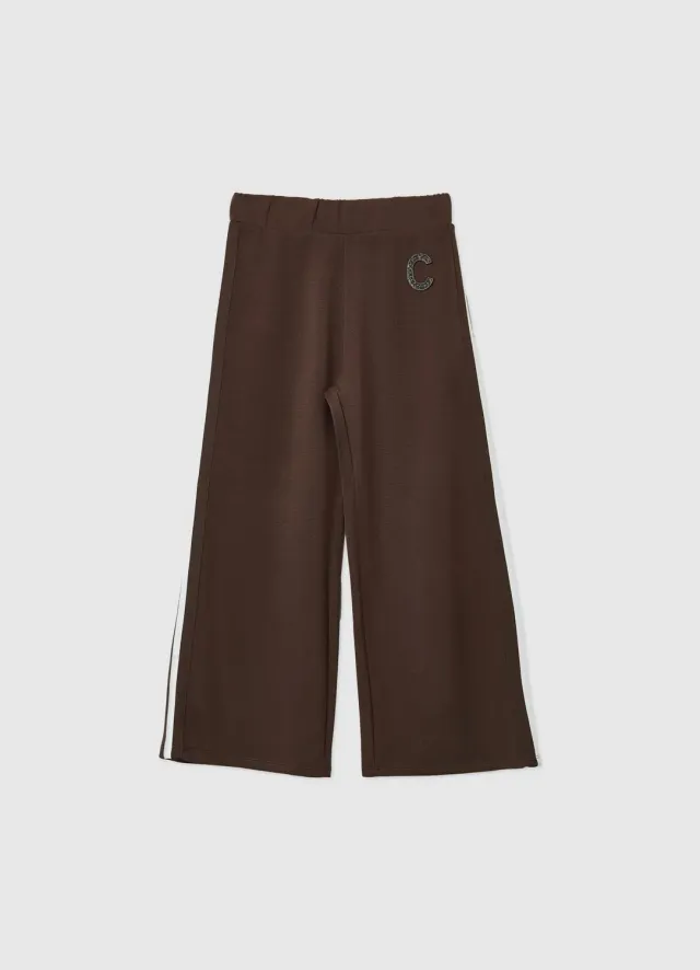 Calliope jogging wide leg fille à bandes latérales