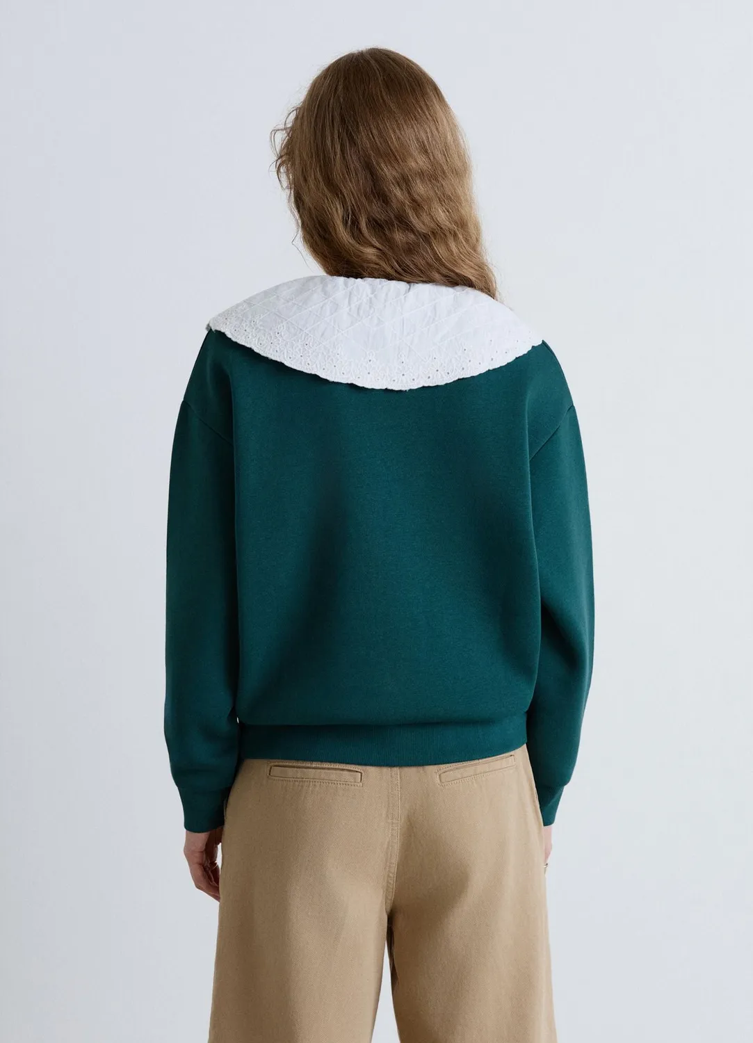 Calliope Sweat maxi colletto scritta sweat femme col brodé