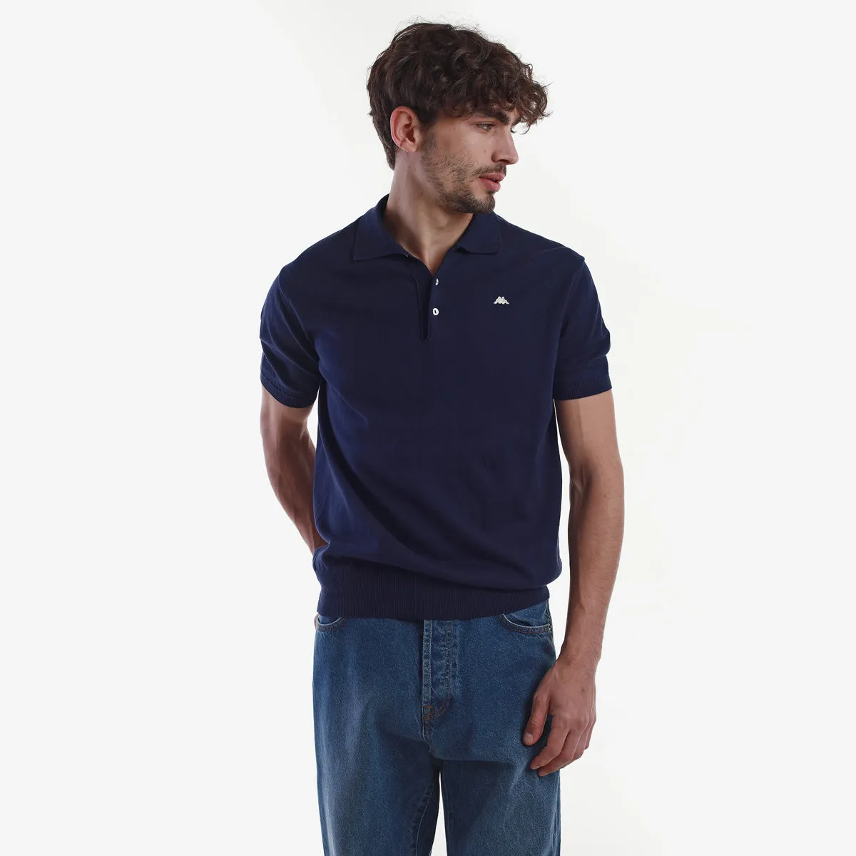 Robe di Kappa Valon polo bleu unisexe coton