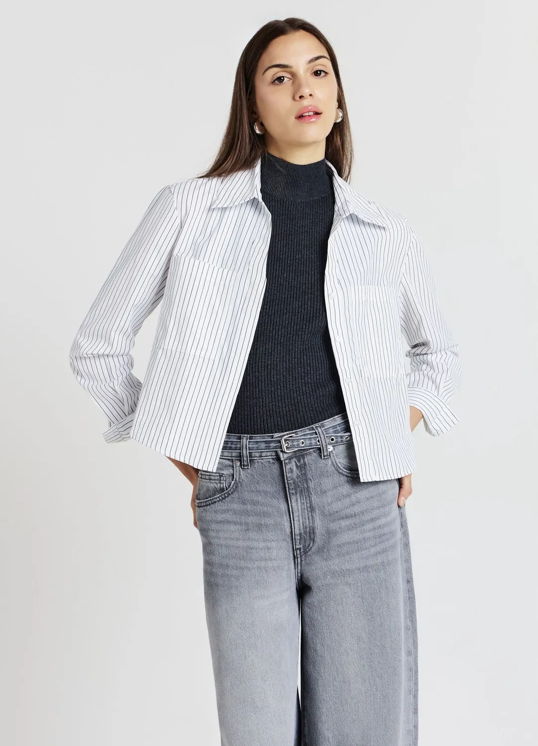 Calliope chemise crop femme à rayures coton