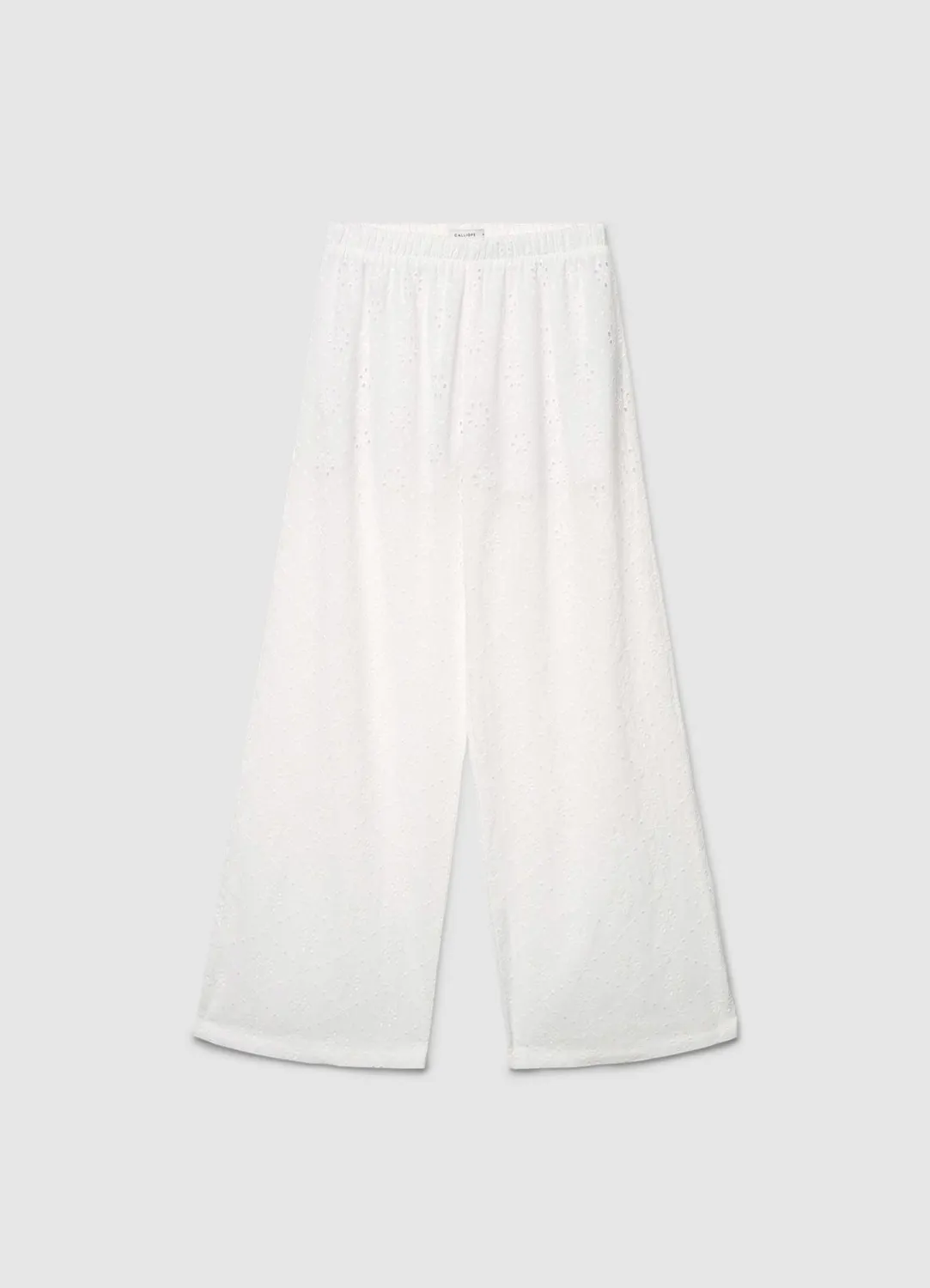 Calliope pantalon large femme broderie anglaise
