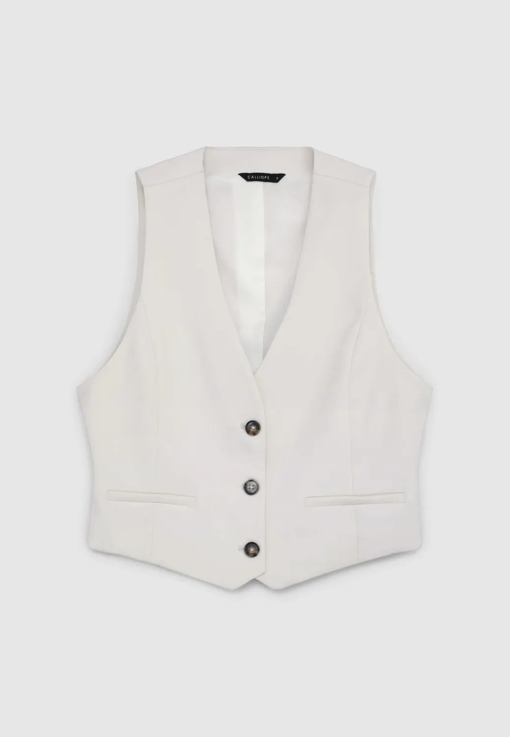 Calliope gilet crop femme uni à boutons