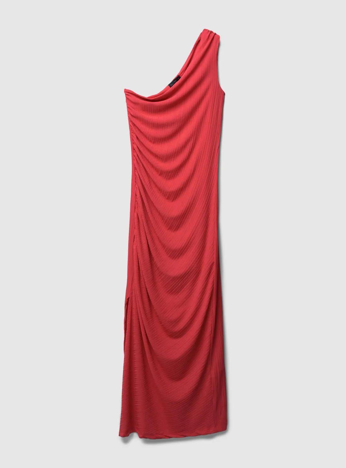 Calliope Robe longue monospalla femme unie froncée