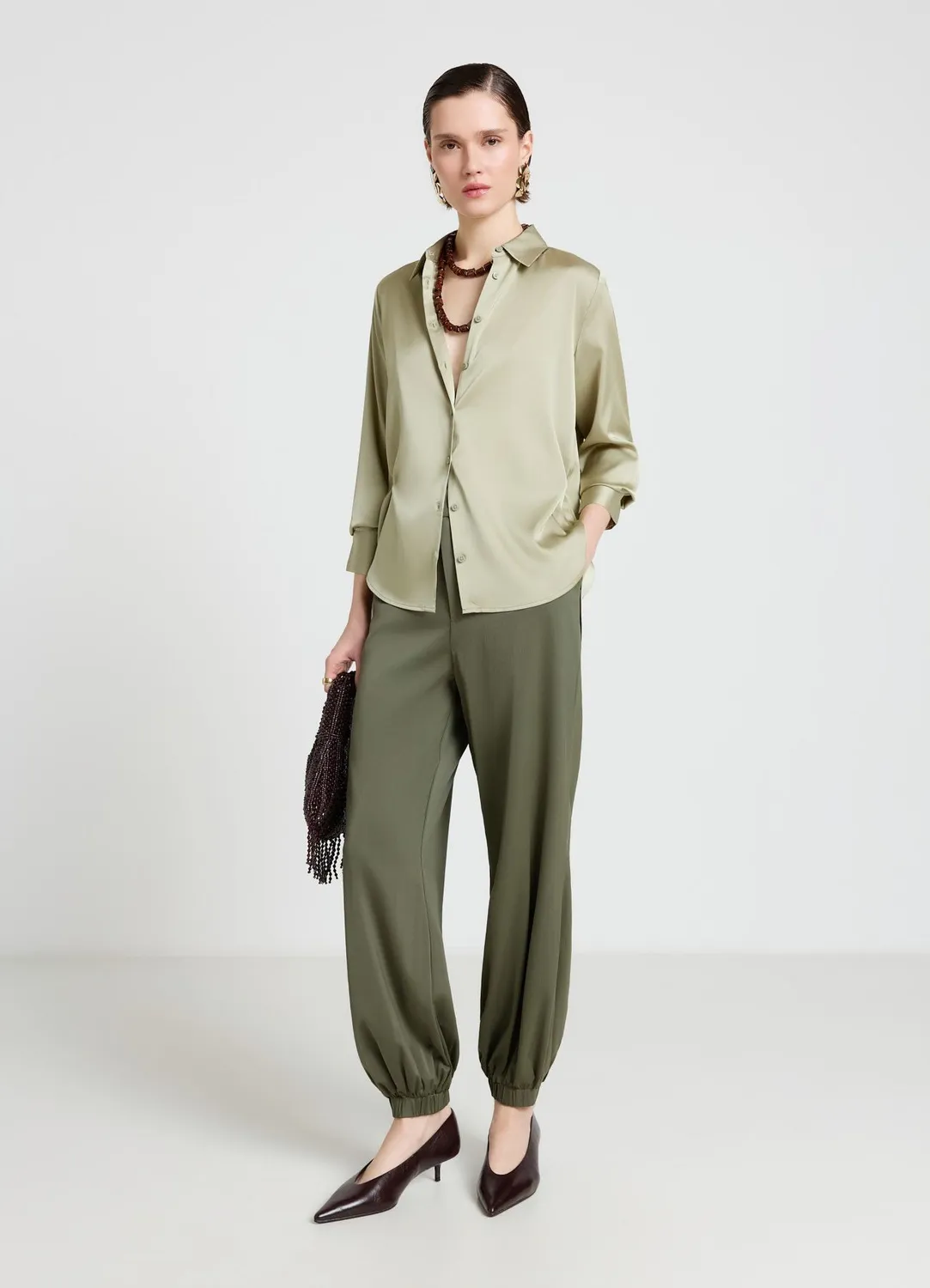 Calliope pantalon jogger femme taille haute soirée