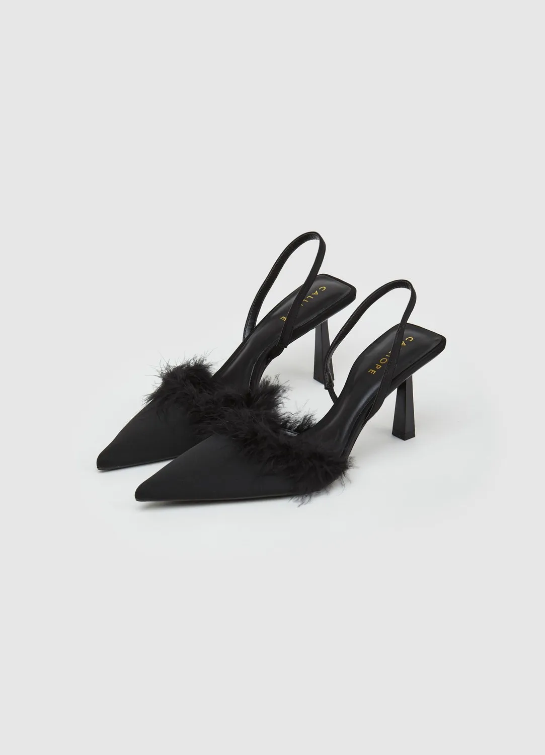 Calliope escarpins slingback plume talon 8 cm