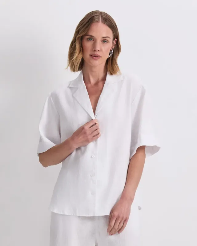 Sportscraft Ariana chemise lin femme col camp
