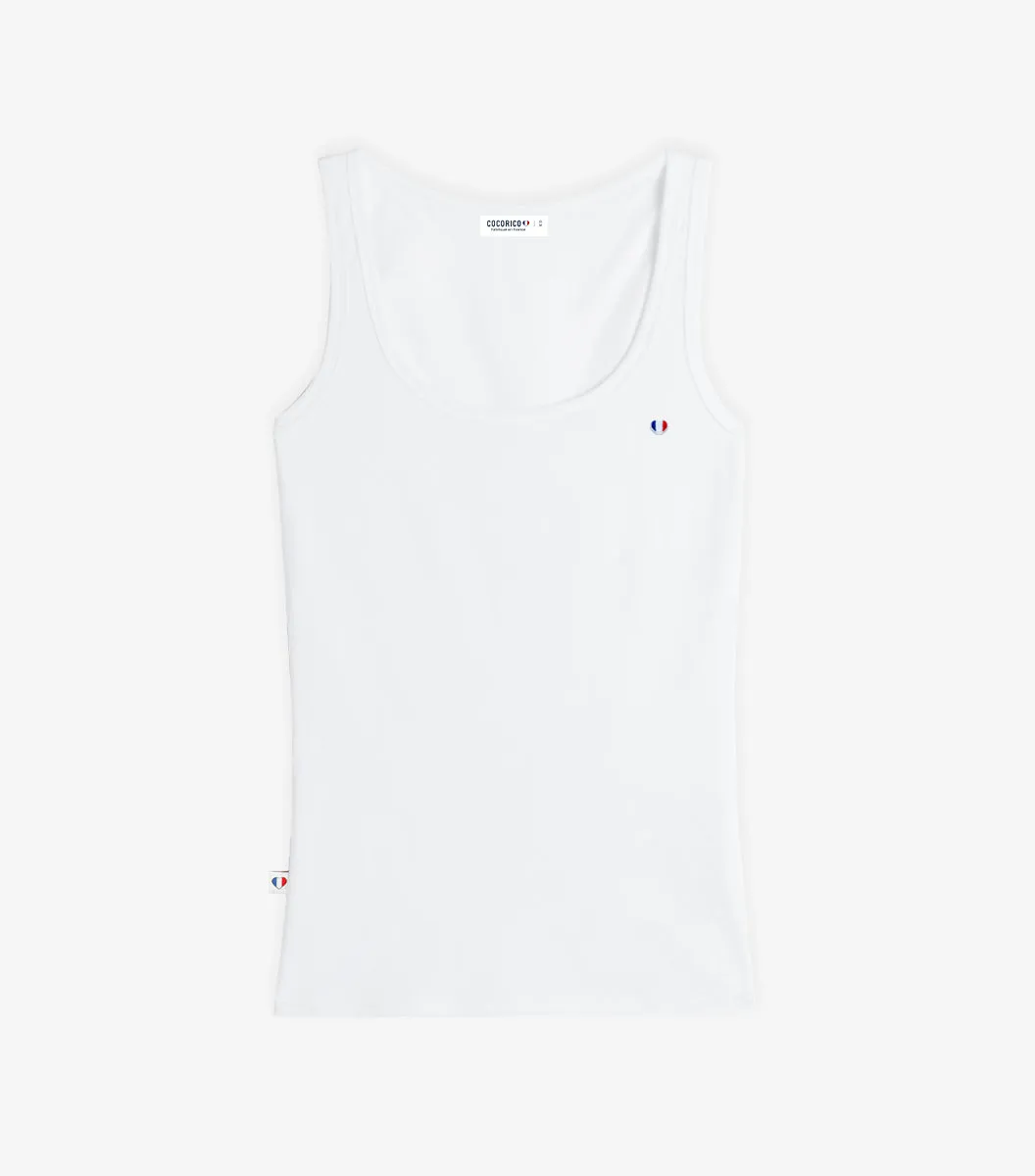 Cocorico Iconique débardeur femme blanc coton