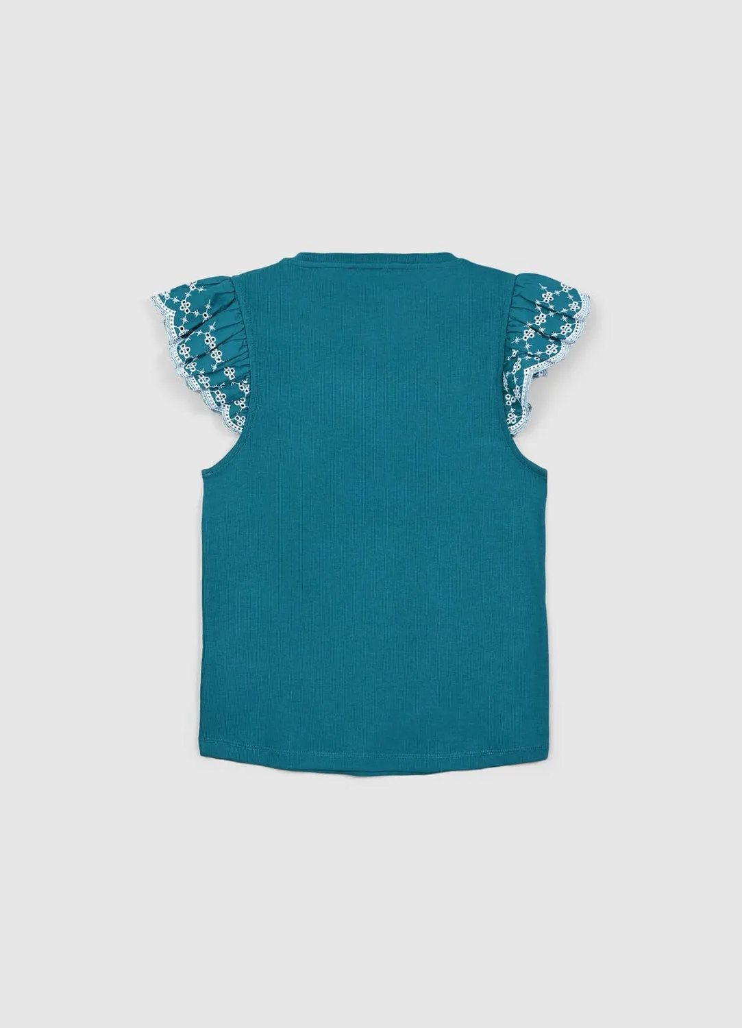 Calliope t-shirt côtelé femme volants manches courtes