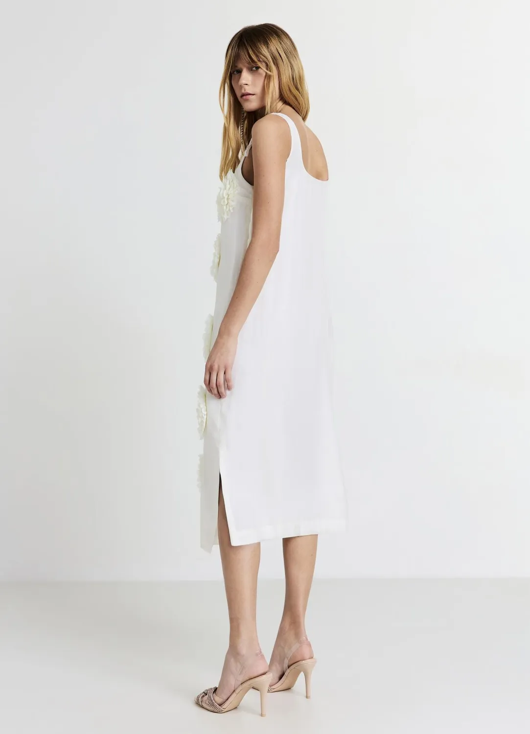 Calliope robe longue fleurs appliquées femme bretelles