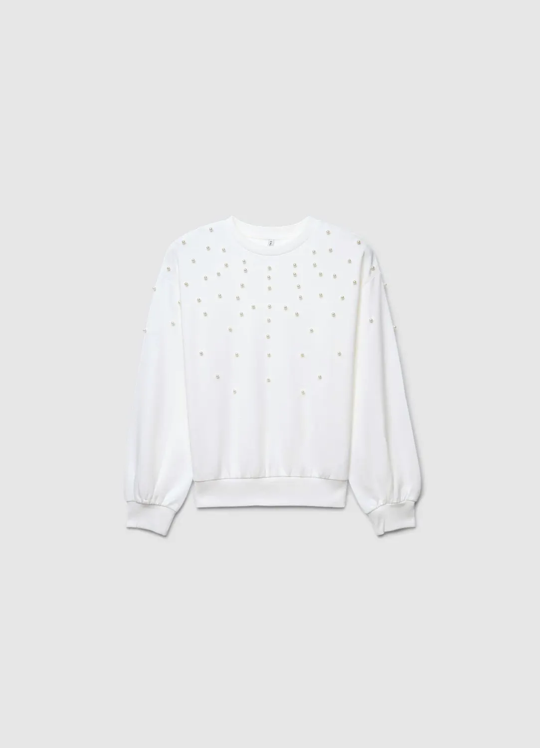 Calliope sweat femme col rond perles