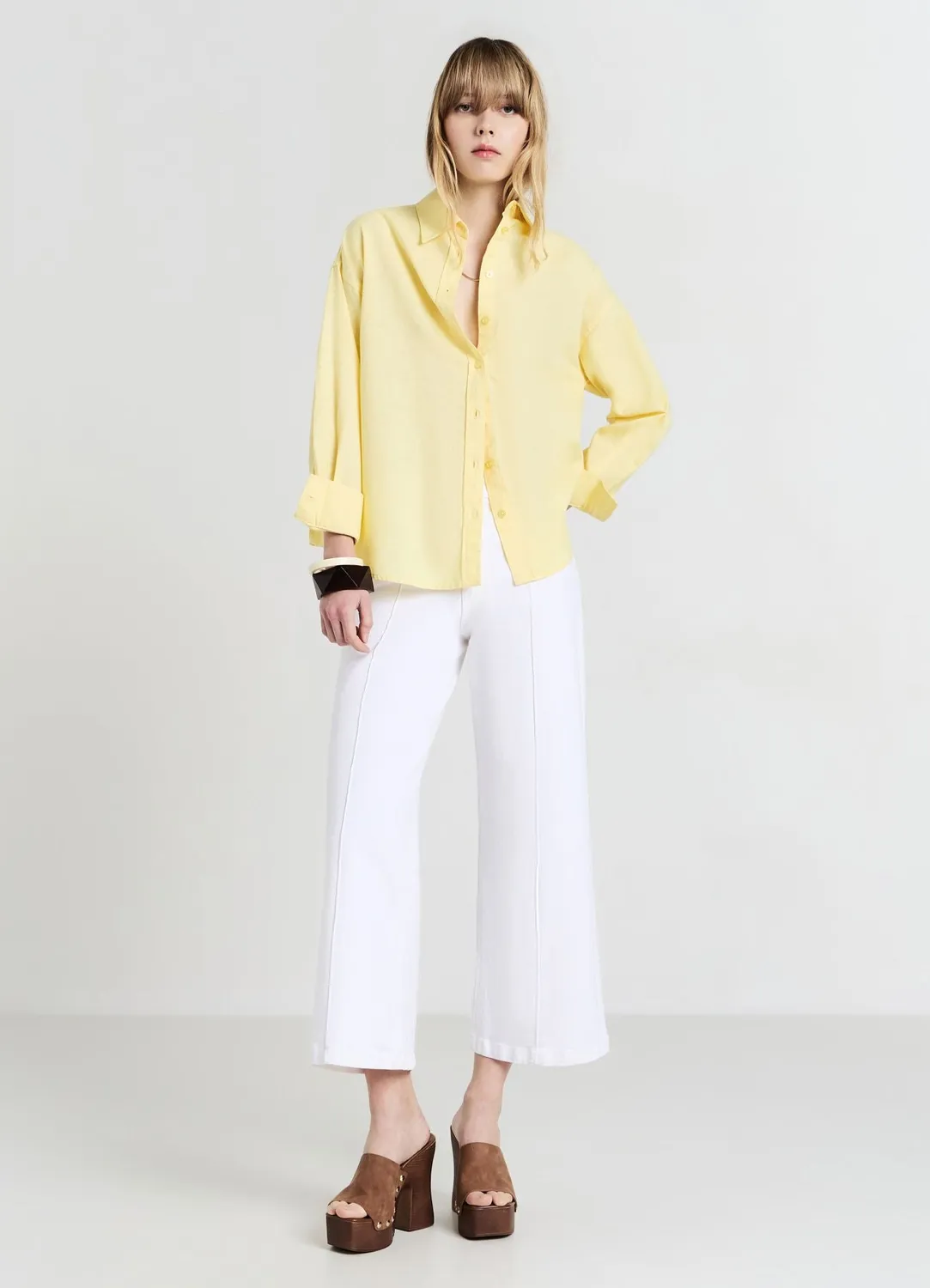 Calliope chemise misto lino manches longues femme