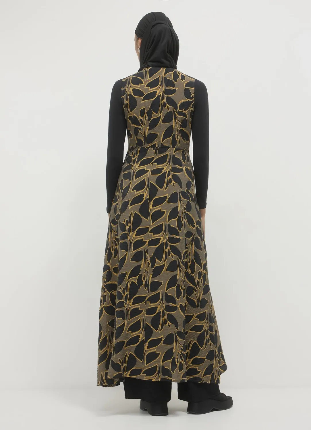 Calliope robe longue feuillage femme sans manches