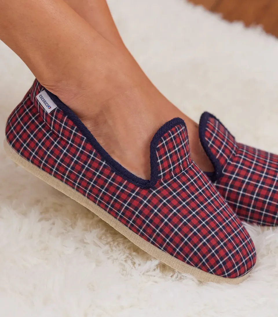 Cocorico Charentaises Femme Tartan feutre laine