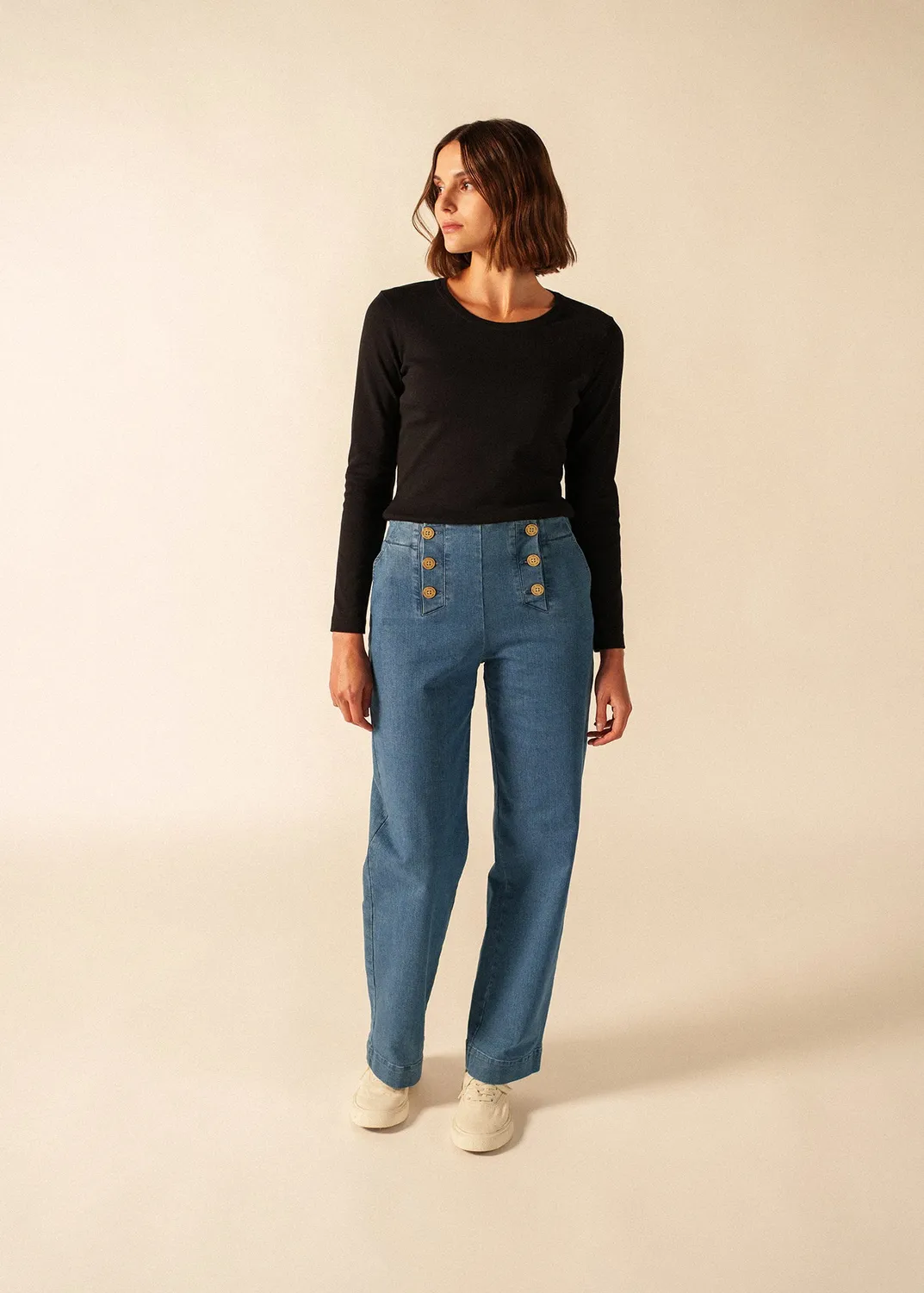 Saint James Celina t-shirt coton noir manches longues