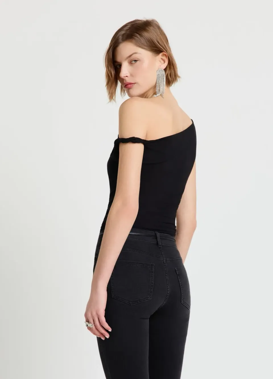 Calliope top froncé latéral femme col bateau