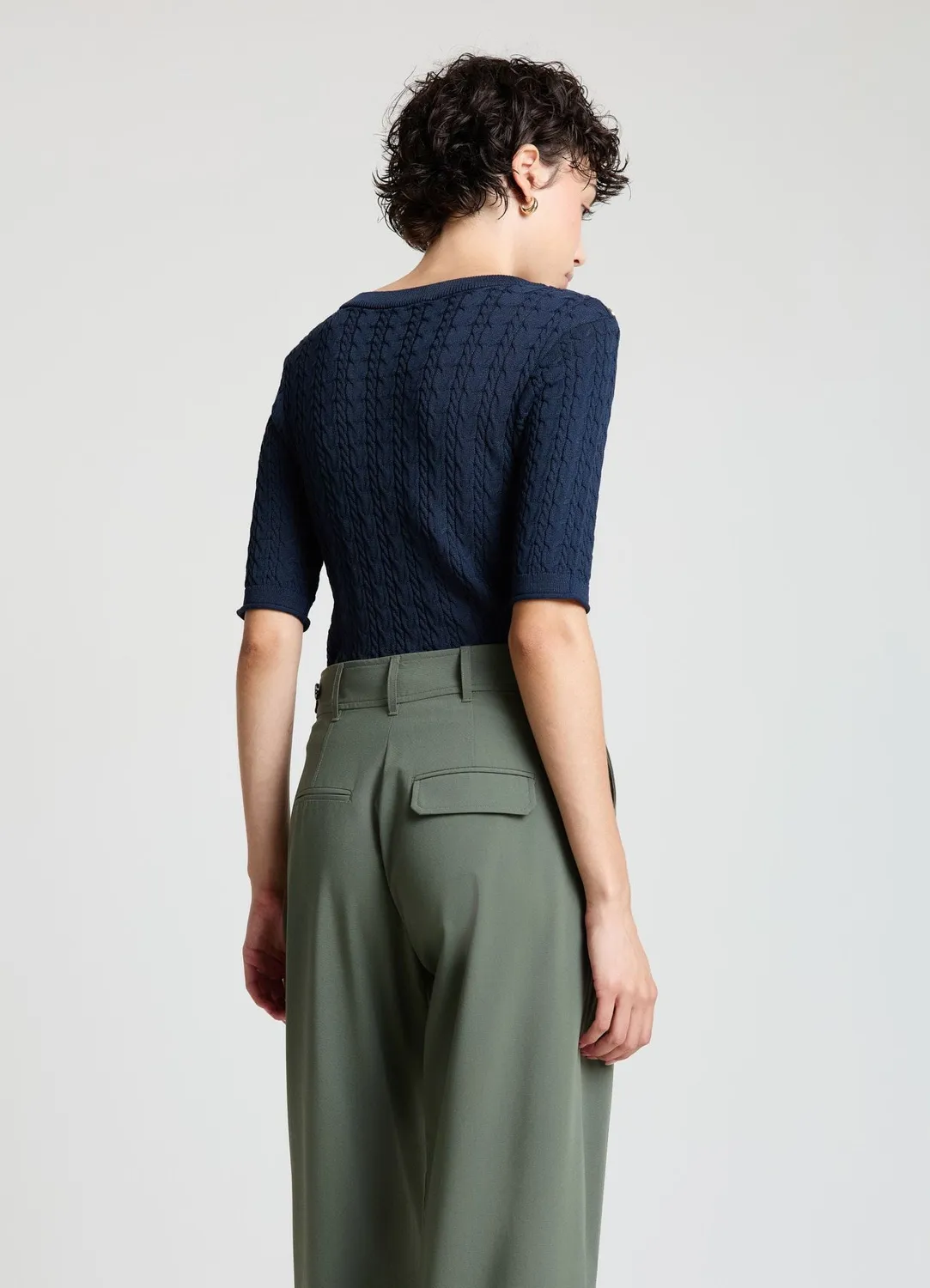 Calliope Trecce t-shirt femme maille tressée